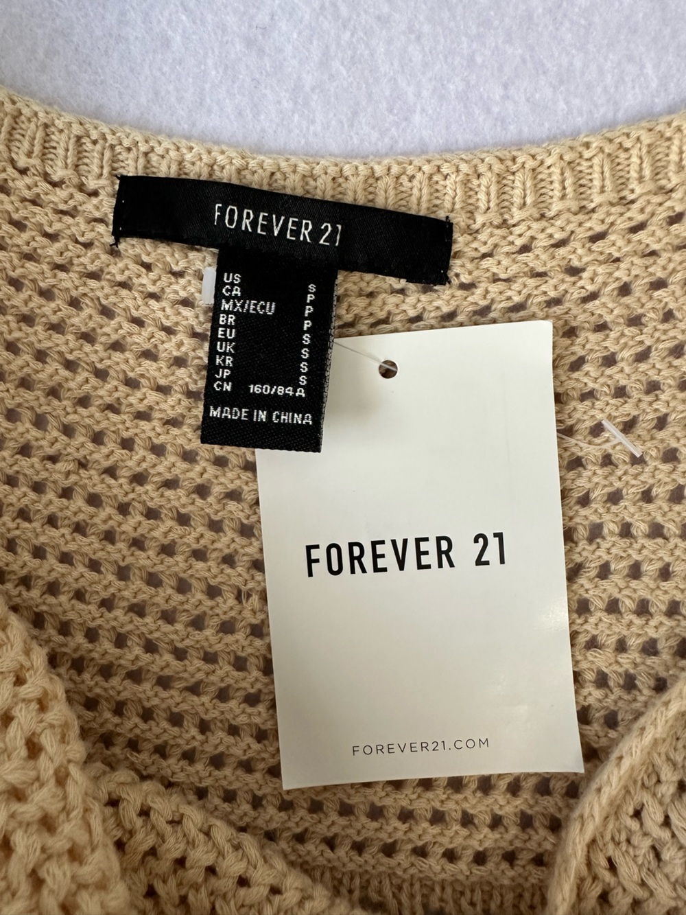 Forever 21 Crochet Midi Dress Sz S Knit Tank Beach Cover Up Summer Festival NWT - Picture 5 of 8